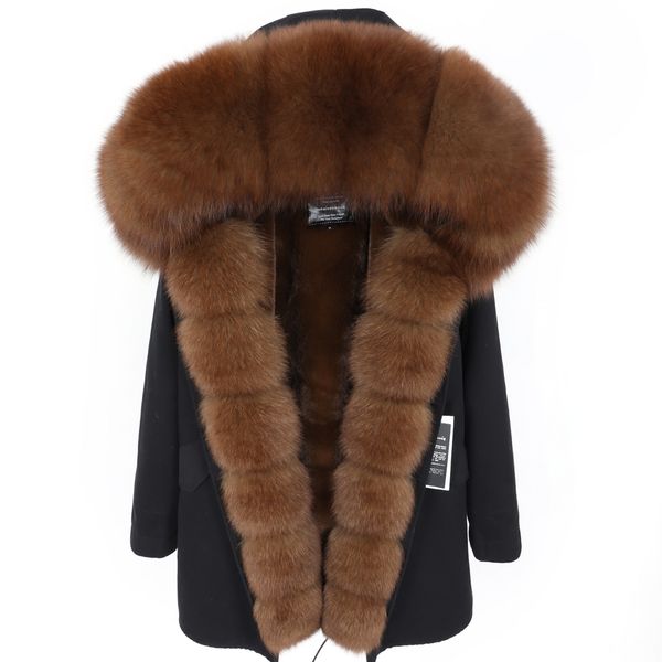 

parka coat women casaco feminino casacos de invernoabrigo mujer2019 new real fur collar winter coat women's jacket plus velv, Black