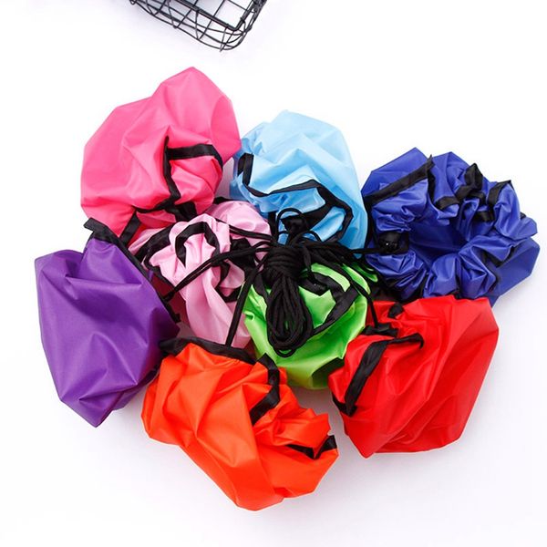 

portable children's toy storage bag and game pad for toy storage box travel bages picnic camping mat home organizer, Black