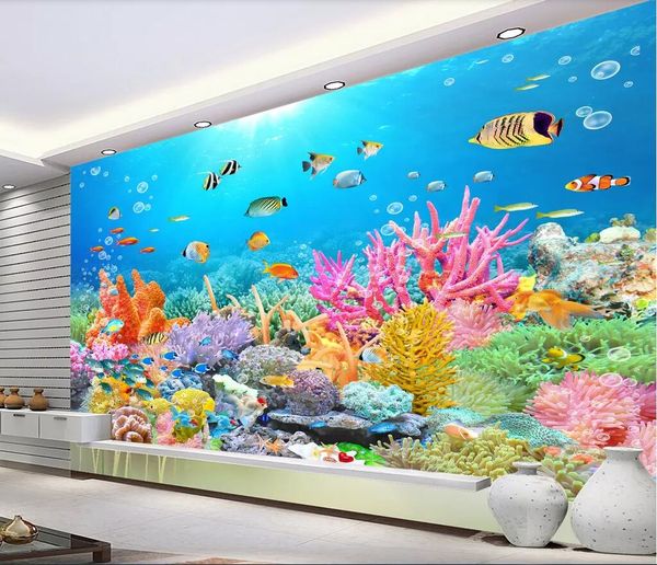 

3d wallpaper custom p mural ultra hd undersea reef tv background wall landscape 3d home improvement