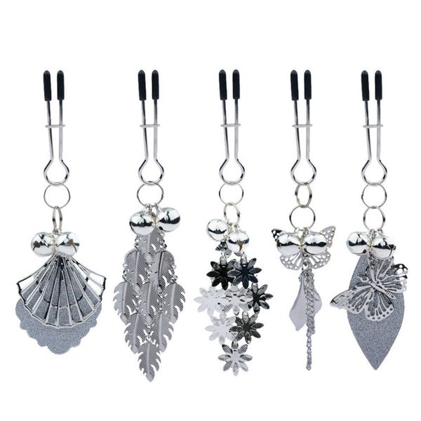 

other 2021 fake piercing breast clip pendant bell, Slivery;golden