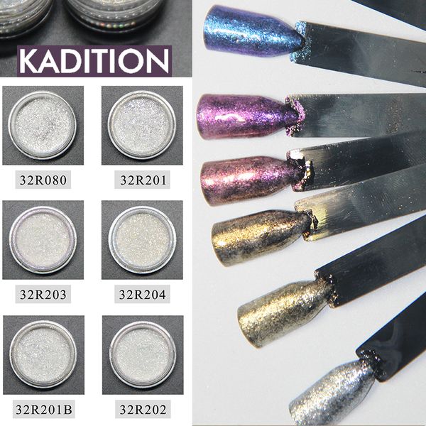 

kadition nail glitter 1 pcs holographic nails mermaid mirror gel polish pigment manicure 8 colors diy design, Silver;gold