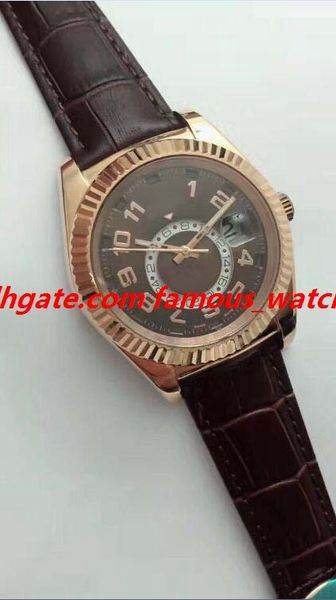 

Free Shipping Luxury Watches Male Black Brown Leather Bracelet 6 Colors Dial *NEW* 42mm Automatic Fashion Men's Watch Wristwatch