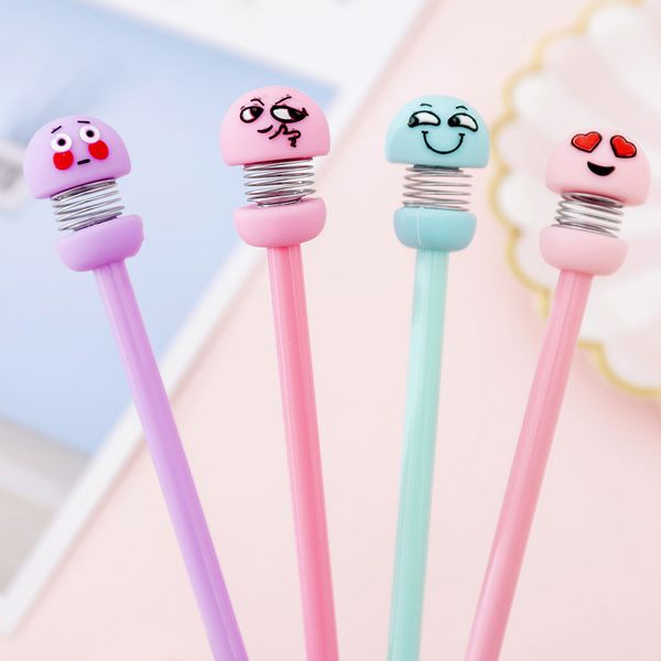 

1 шт cute весна кукла смешная интересная экспрессия написать гелевую ручку для офиса школа студенческого инструменты канцелярских украшений