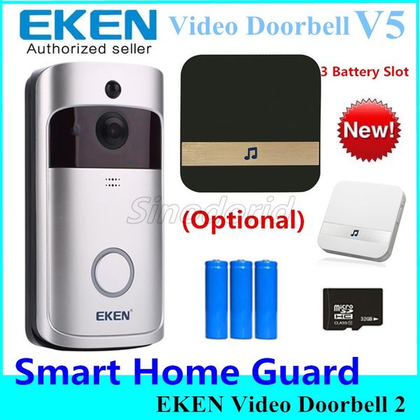 

eken wifi video doorbell v5 smart home door bell chime 720p hd camera real-time video two-way audio night vision pir motion detection 10pcs