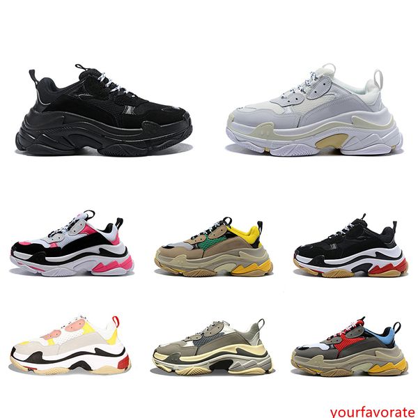 

designers paris 17fw triple s sneakers for men women black red white green casual dad shoes tennis luxury increasing shoe 36-45