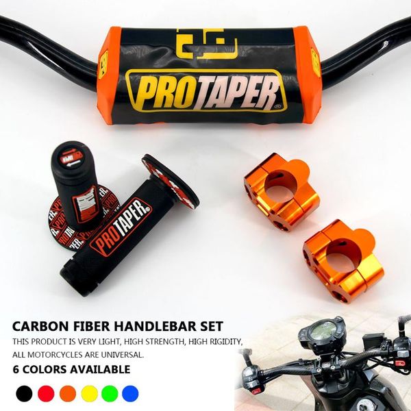 

углеродного волокна руль колодки pro конические захваты чпу зажим жир бар 1-1 / 8" яма велосипед мотокросс мотоцикл 28 мм для sx sxf exc xcw