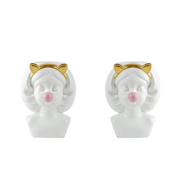 

2x cute girls planter succulent vase garden flower plant pot gardening decor