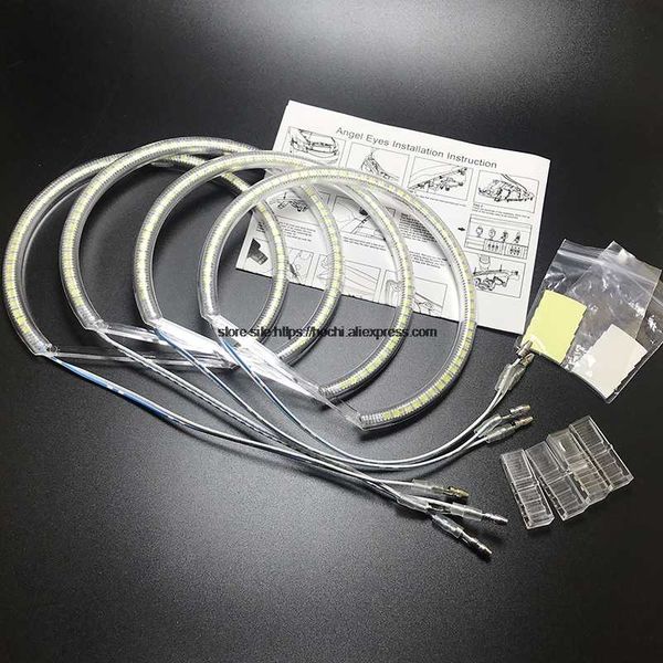 

146mm x 4pcs ultra bright smd white led angel eyes 2600lm 12v halo ring kit daytime light
