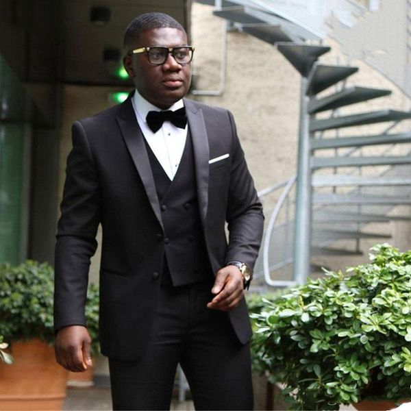 

italian 3 pieces custom mens wedding suits jacket+pants+vest groom suits tuxedo groomsmen business suits wedding tuxedo for men, Black;gray