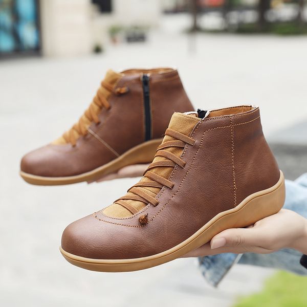 

winter boots women snow boots 2019 fashion ankle autumn winter warm plus size shoes women sneakers flats ladies shoes, Black
