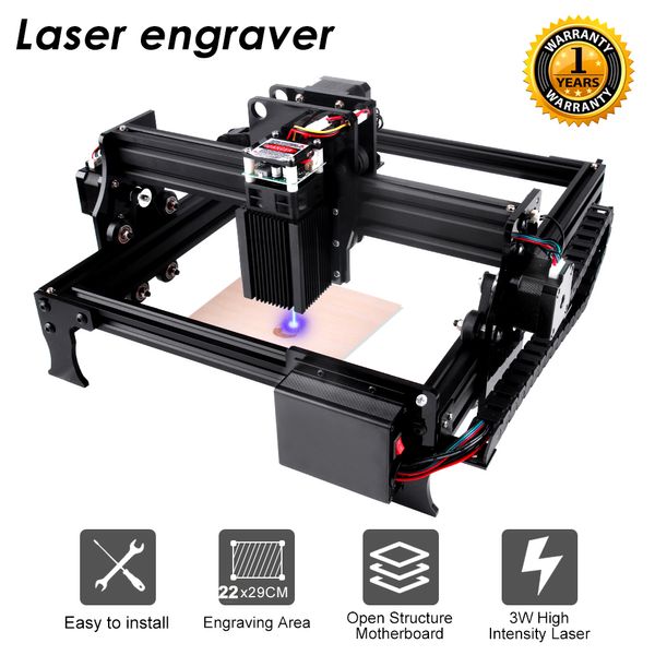 

29*22cm mini 3000mw/7w blue cnc laser engraving machine 2axis diy engraver deskwood router/cutter/printer+ laser