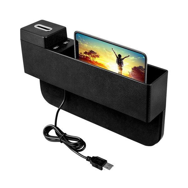 

car space filler,car space organizer,car seat side pocket,car pocket organizer with coin box and 2 usb charging hub for cell p
