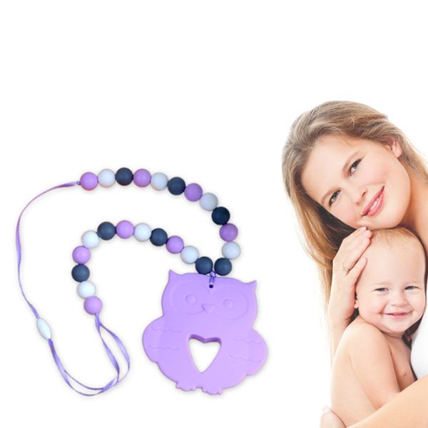 

european style fashion color baby molar safety accessories teether food grade silicone baby molar necklaces body shapewear