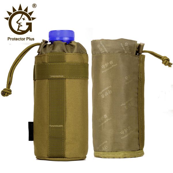 

molle system water bottle, tactical molle kettle bag pocket, 550ml men travel tactical water bag for hiking trekking