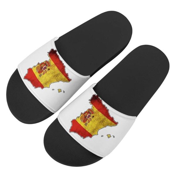 

custom slippers pattern spain map summer men's outdoor sandals non-slip beach shoes platform flip flops shower spanish flag