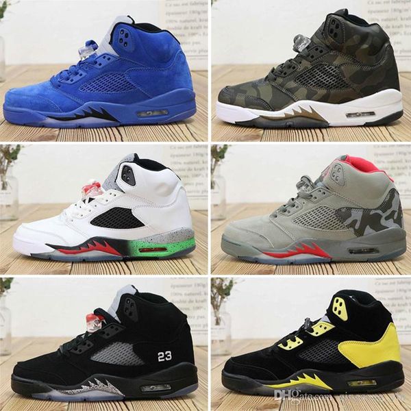 

2018 new 5s classic 5 flight v suit red blue suede cement camo grape basketball sports shoes sneakers for men women size 41-47