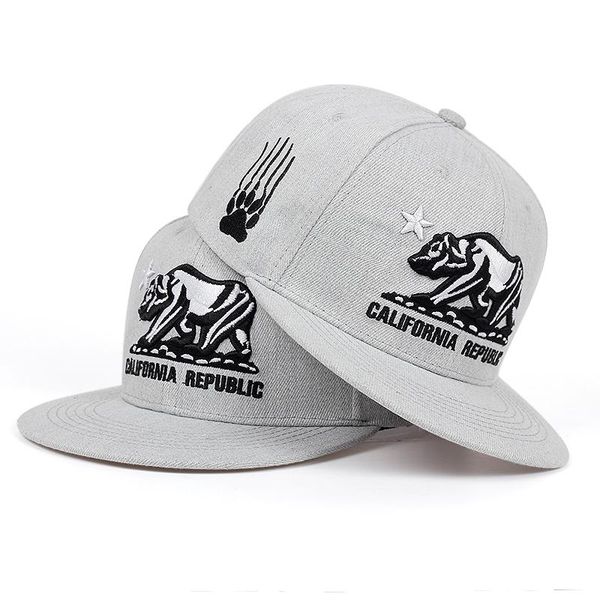 

2019 калифорнийской республика вышитой бейсболки моды плоской snapback шапка открытая тень хип-хоп шляпы мужчины женщина универсальный шлют, White