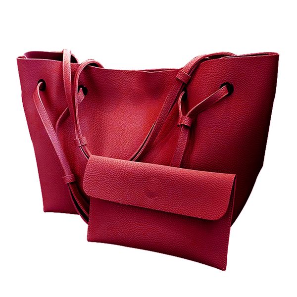 

women's handbag shoulder bag briefcase with purse, Black;red