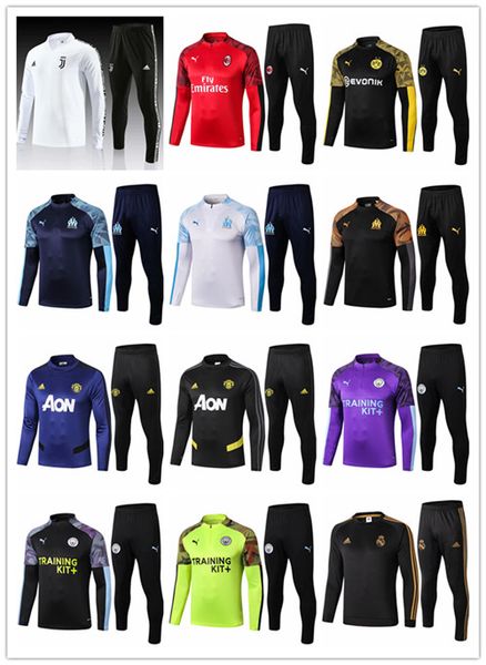 

s05. paris kids soccer tracksuit kit real madrid enfant 2020 2019 frances training suit marseille tracksuits om survetement child football, White