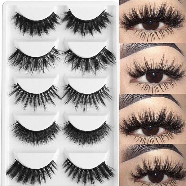 

5 pairs mixed 3d soft mink hair false eyelashes thick worldwide shipping