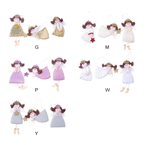 

lovely sequins angel dolls hangers children gift toy crafts for christmas tree pendant new year party decor