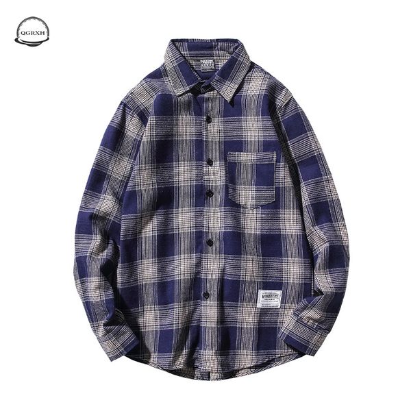 

casual shirt long sleeve men hip hop harajuku 2020 korean clothing shirts male dress vintage plaid button cotton shirt men women, White;black