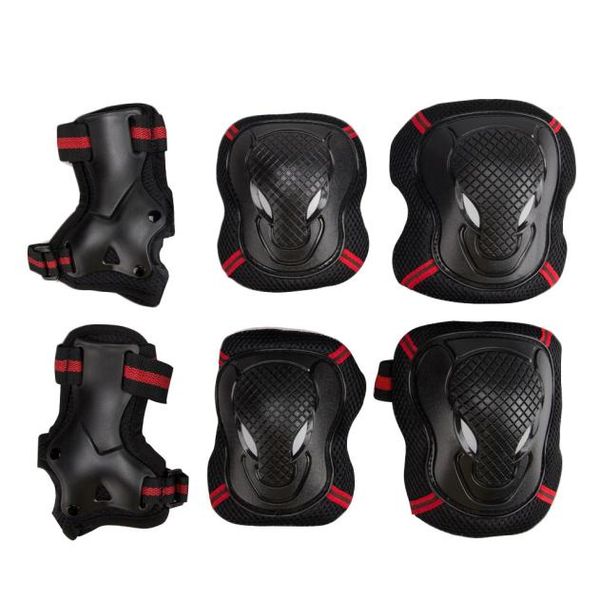 

bmx bike knee pads and elbow pads with wrist guards protective gear set knee elbows wrist guards30, Black;gray