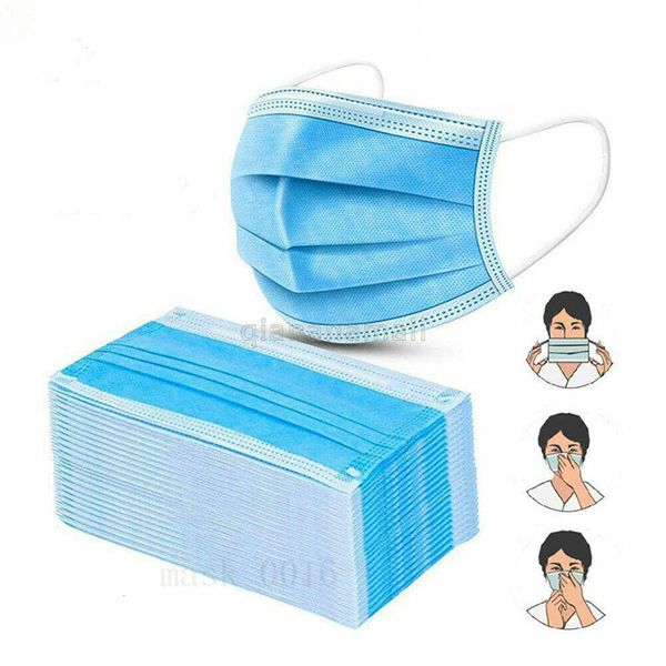

1pcs новый синий пылезащитные маски для лица обложка одноразовая нетканые 3 слоя фильтра унисекс пыли рот нос proof маска