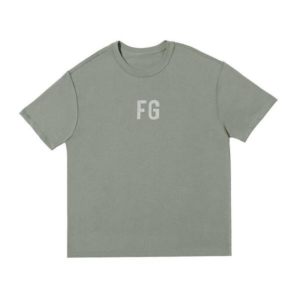 

brand mens t-shirt tide brand fg logo season 6 3m reflective printed t-shirt american street summer short tee, White;black