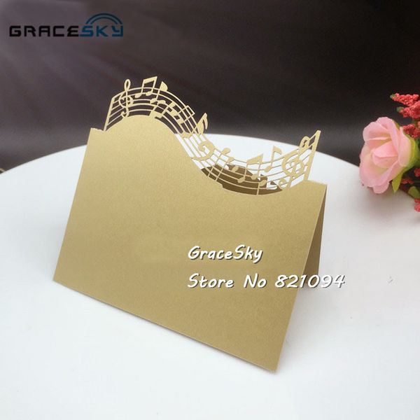 

50pcs musical note pattern laser cutting paper table name place cards and cake wrapper party decoration