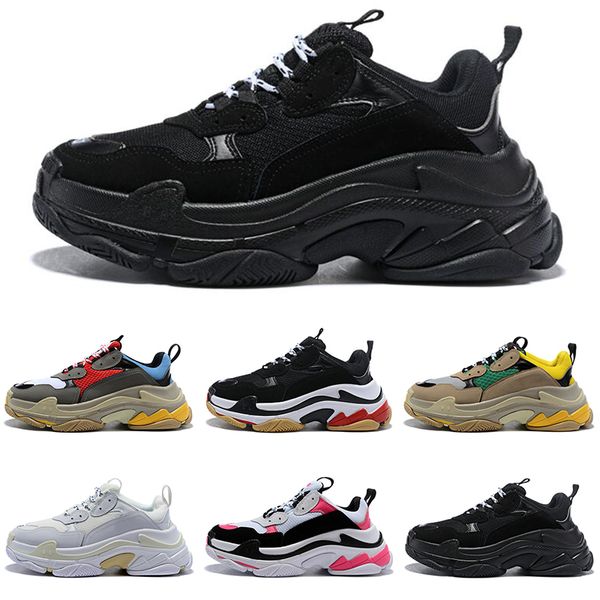 

классический мужчины женщины спорт тройной s кроссовки дизайнер старинные канье старый дедушка открытый повседневный досуг папа обувь класса, Black