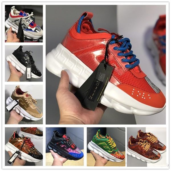 

2019 Chain Reaction Casual Designer Sneakers Sport Fashion Casual Shoes Trainer tennis Chain Lightweight Link-Embossed Sole With Dust Bag