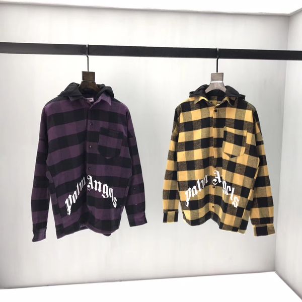 

men's plaid shirt hooded casual shirt jacket oversized loose letter print jacket women's men's single-breasted hooded sweater, White;black