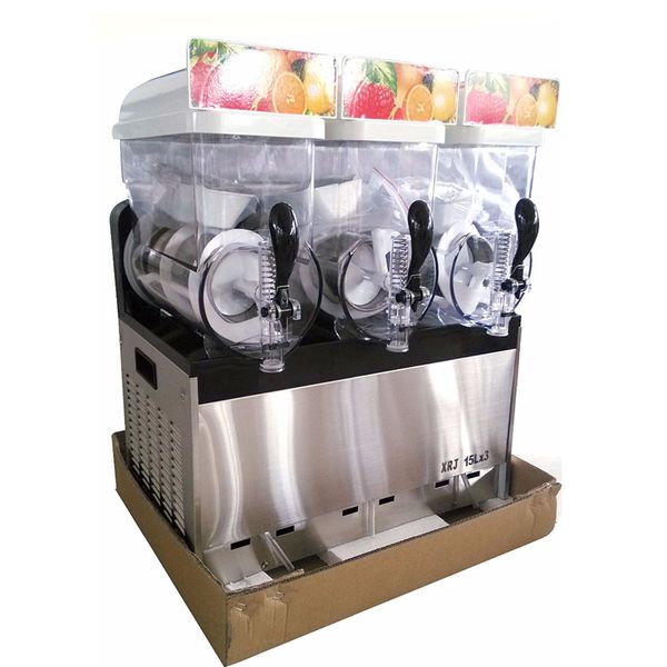 Automatische 3 * 15L-Schneeschmelzmaschine im Großhandel / Kaltgetränk-Slush-Hersteller, der Maschine herstellt / Sandeismaschine / Smoothies-Granita-Maschine