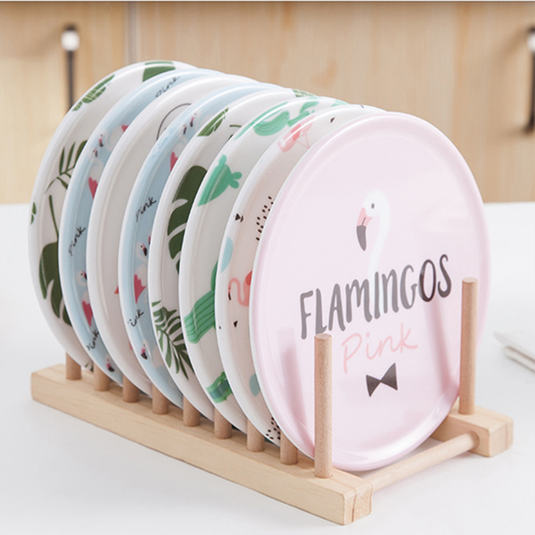 

3pcs/pack home melamine imitation porcelain placemat round anti-scalding melamine insulation pad kitchen professional tools