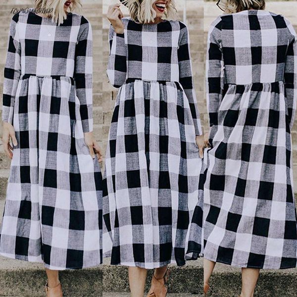 

дизайнер женская одежда женская одежда повседневная плед печати шею платье с длинным рукавом вечернее платье us cpma вечерняя dropshipping, Black;gray