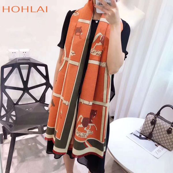 

winter new carriage scarf warm shawl thicken tassels horse cashmere-like fashion show poncho cape womens