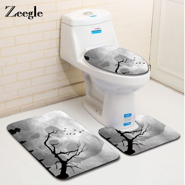 

zeegle dark bathroom mats bath floor mat anti-slip bathroom carpet toilet accessories floor rugs creative painting carpet set