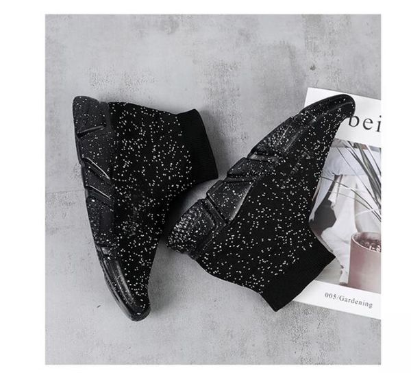 

2019 new designer casual sock shoes brand speed trainer pink black red triple black fashion socks trainer shoes 36-45 cs09
