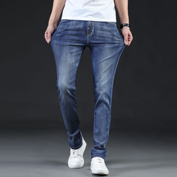 

2019 blue stretch slim jeans fashion cowboys man summer streetwear jean psmj18