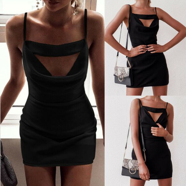 

2020 women's bandage bodycon sleeveless evening party cocktail club short mini dress, Black;blue