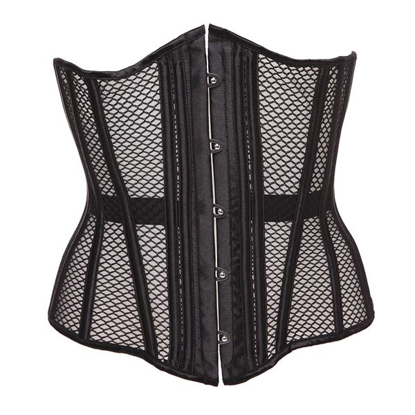 

women's steel boned heavy duty waist trainer corset shaper for weight loss standard mesh corsets 931, Black;white