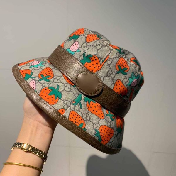 

strawberry printed fisherman hat designer scarf bucket hat hats baseball cap cap women luxury designer scarves silk designer head scarf new, Black