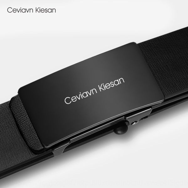 

ceviavn kiesan men's leather toothless automatic buckle youth leisure belt business leather belt, Black;brown