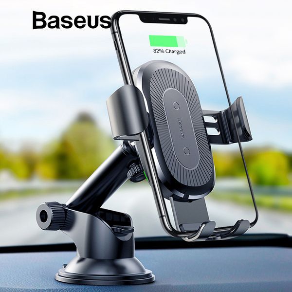 

baseus qi car wireless charger for iphone xs max x samsung s10 quick car wireless charging charger car mount mobile phone holder