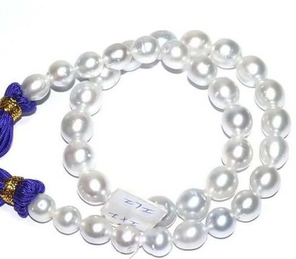

beautiful 9-10mm south sea baroque white pearl necklace 18 inch 925 silver necklace