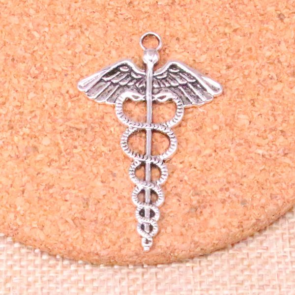 31 Stück Charms Caduceus Medizin Symbol 49*30mm Antik Herstellung Anhänger passend,Vintage Tibetsilber,DIY handgefertigter Schmuck