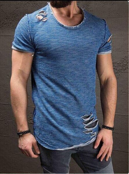 

casual mens tshirts designer hole slim tee fashion mens solid color, White;black