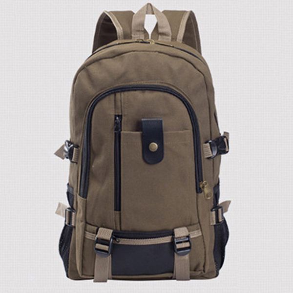 

men's canvas backpack large-capacity schoolbag explosion solid color rucksacks fashion casual travel sport bag backpack
