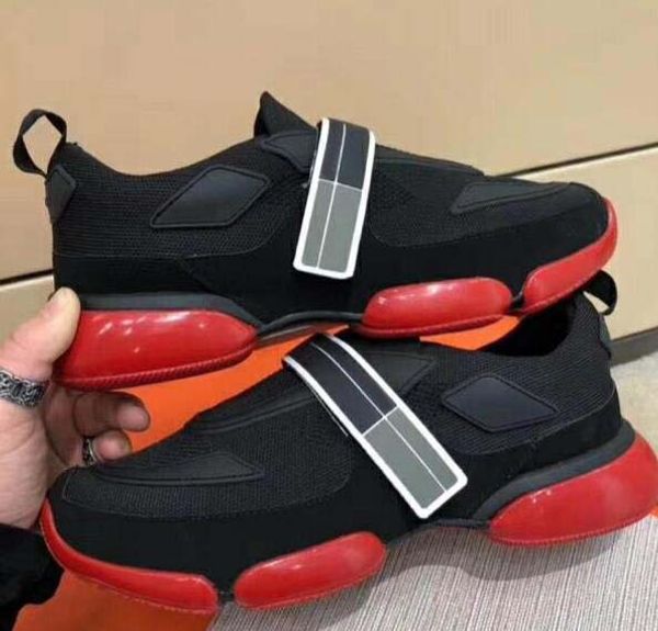 

italy designer men shoes fashion luxury men casual shoes cloudbust sneakers leather and fabric shoes platform sock trainers 003, Black